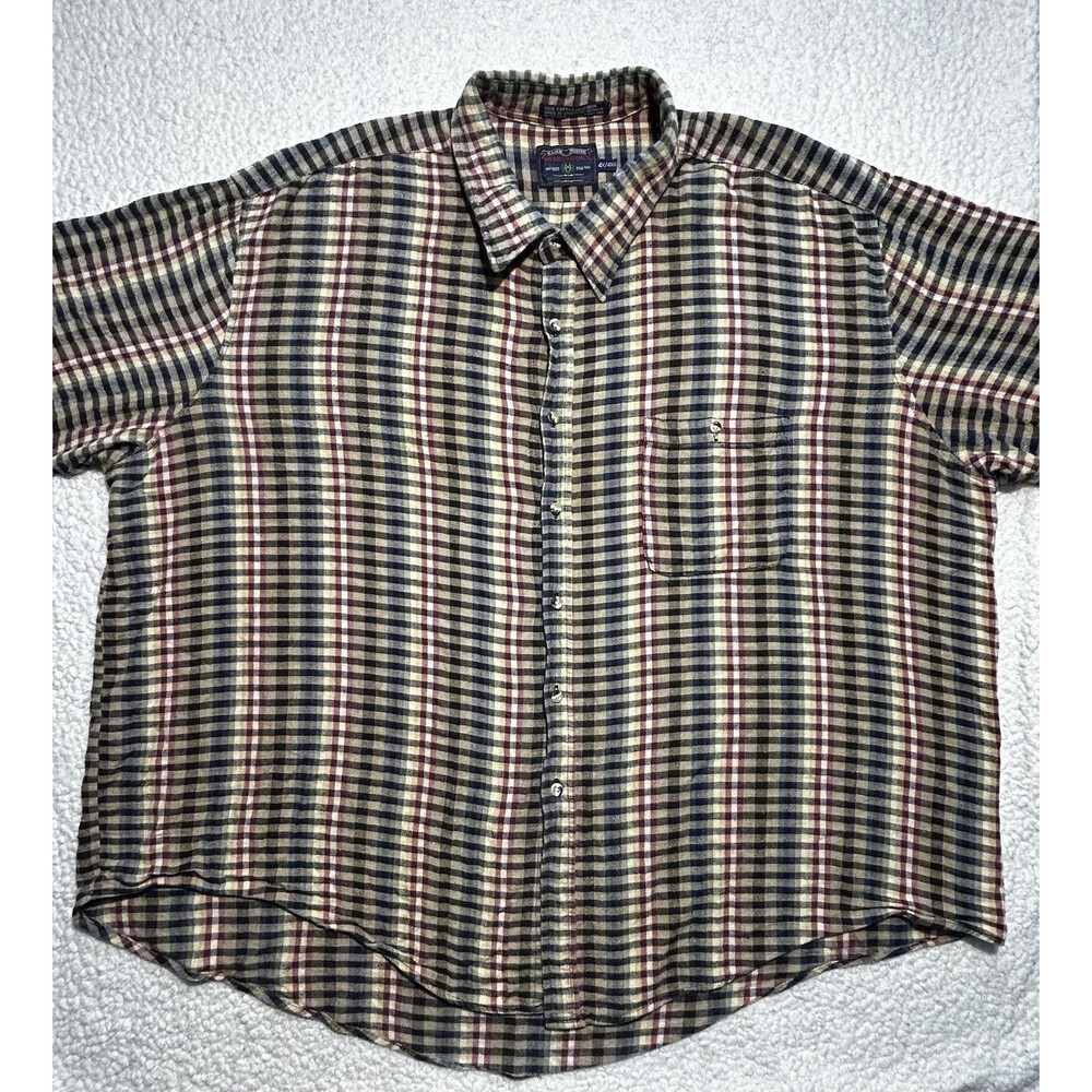 Club House Members Only Men's 4XL Shirt Plaid Long Sleeve 100% Cotton